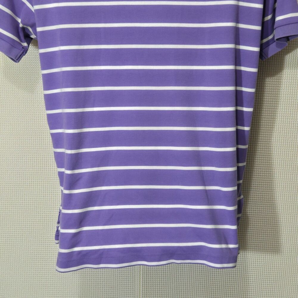 Polo Ralph Lauren Polo Shirt Mens Small Purple White Striped Green Small Pony - Picture 8 of 10